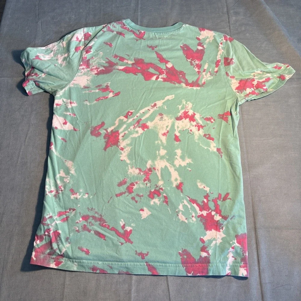 Adidas Originals Mint Green Pink Tie Dye Trefoil Logo T-Shirt H48519 Mens Small